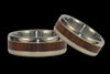 Titanium Ring Set featuring Koa Wood and Gold - Hawaii Titanium Rings
 - 3