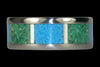 Turquoise Titanium Ring Set - Hawaii Titanium Rings
 - 2