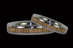 Thin Titanium Rings with Mango Wood Inlay - Hawaii Titanium Rings
 - 1