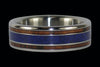 Pink and Blue Titanium Ring Set with Koa Wood Inlay - Hawaii Titanium Rings
 - 2