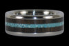 Blue Turquoise and Black Wood Titanium Ring - Hawaii Titanium Rings
 - 2